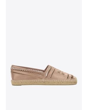 Tory Burch Flat Woven Espadrilles - White