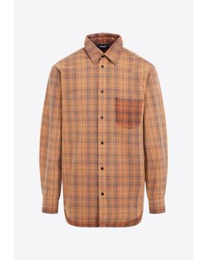 Egonlab Checked Long-Sleeved Shirt - Brown