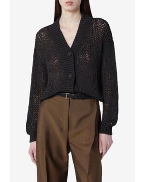 Roberto Collina Buttoned V-Neck Cardigan - Black