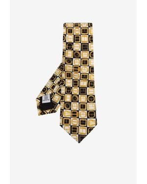 Moschino Graphic Print Silk Tie - Metallic