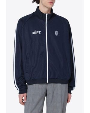 GALLERY DEPT. Logo-Embroidered Zip-Up Sweatshirt - Blue