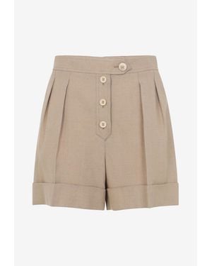 Valentino Explorer Linen Shorts - Natural