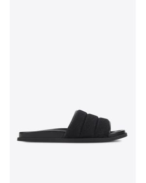 Gucci Padded Gg Canvas Slides - White