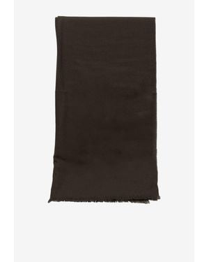 Destin Fringed Wool Scarf - Black
