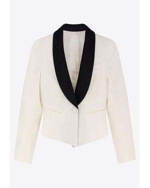 McQueen Single-Breasted Buttoned Blazer - White
