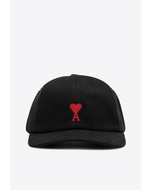 Ami Paris Ami De Coeur Baseball Cap - Black