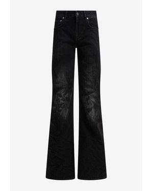 Balenciaga Faded Wide-Leg Jeans - Black