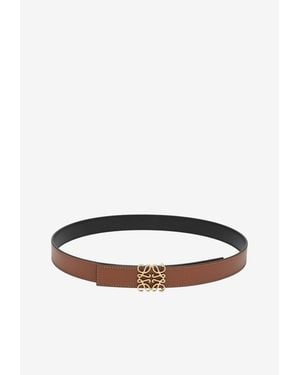 Loewe Reversible Anagram Leather Belt - White
