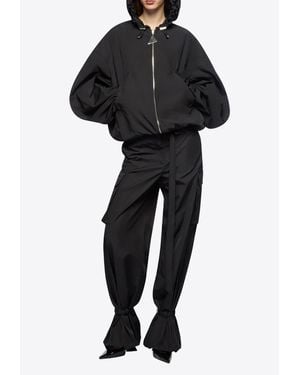 The Attico Zip-Up Bomber Jacket - Black