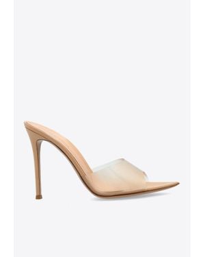Gianvito Rossi Elle 105 Pointed-Toe Plexi Sandals - White