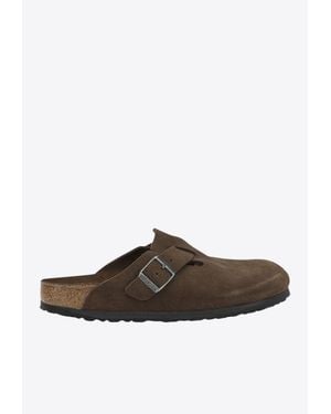 Birkenstock Boston Suede Clogs - Brown