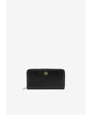 Tory Burch Charlie Quilted Leather Continental Wallet - White