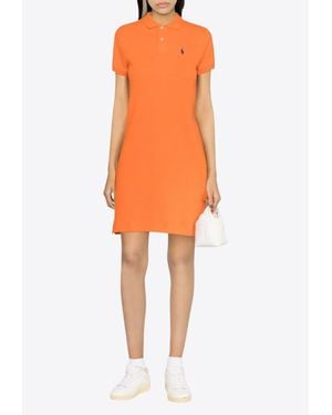 Ralph Lauren Pony Mini Polo T-Shirt Dress - Orange