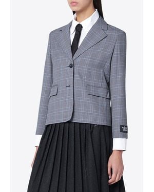 Maison Kitsuné Checked Single-Breasted Blazer - Blue