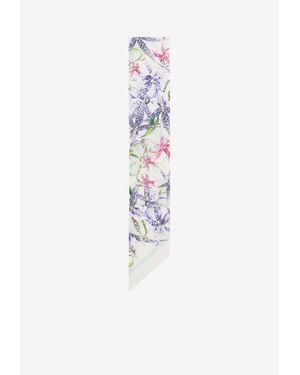 Ferragamo Floral Bloom Print Silk Mini Bandeau - White