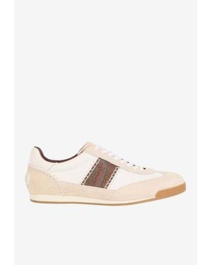 Etro Low-Top Leather Sneakers With Arnica Inserts - Natural