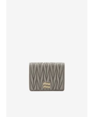 Miu Miu Matelassé Nappa Leather Wallet - White