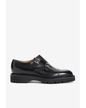 John Lobb William Leather Monk Strap Shoes - Black