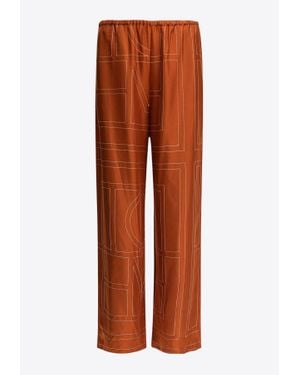 TOTEME Monogram Silk Pyjama Pants - Orange
