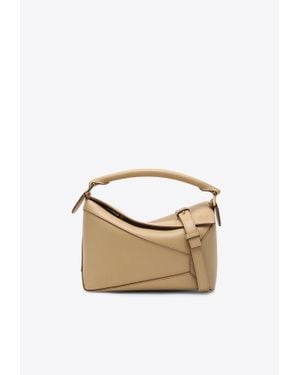Loewe Small Puzzle Edge Top Handle Bag - White