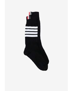 Thom Browne 4-Bar Stripes Socks - Black