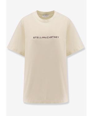 Stella McCartney Logo Print T-Shirt - Natural