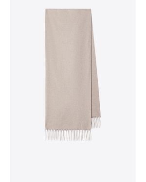 Max Mara Cashmere Fringed Scarf - White
