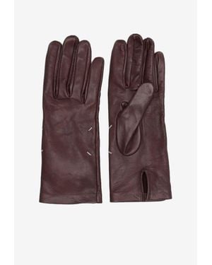 Maison Margiela Supple Leather Gloves - Purple