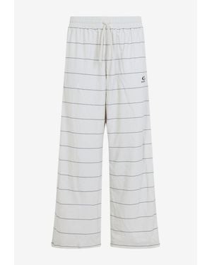 Balenciaga Logo Striped Track Pants - White