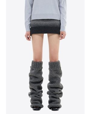 we11done Gradient Boucle Mini Skirt - Gray