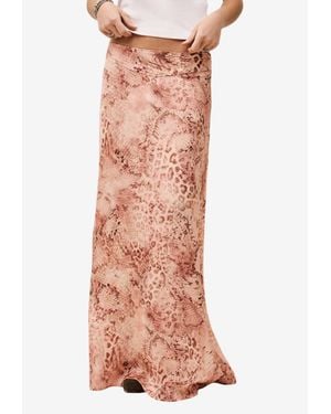 Ba&sh Ciria Python Print Maxi Skirt - Pink