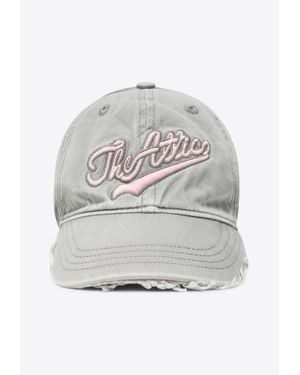 The Attico Vintage-Effect Baseball Cap - Grey