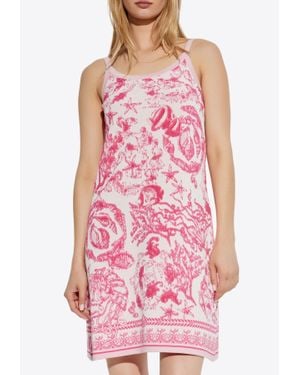 Versace Underwater Barocco Knit Mini Dress - Pink