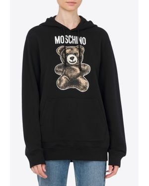 Moschino Teddy Bear Print Oversized Hoodie - Black