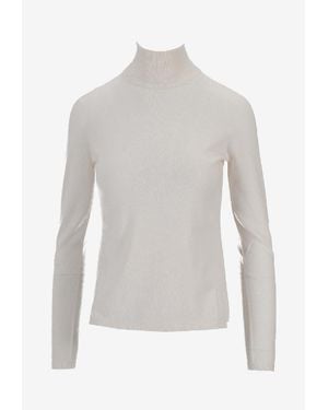Max Mara Meana Wool High-Neck Sweater - White