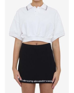 Alexander Wang Logo-Printed Polo T-Shirt - White