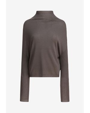Rick Owens High-Neck Wool Jumper - Brown