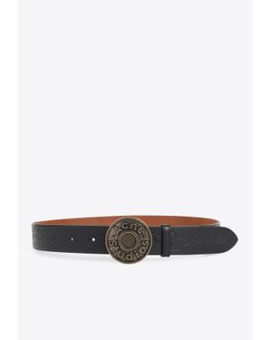 Acne Studios Logo-Embossed Leather Belt - White