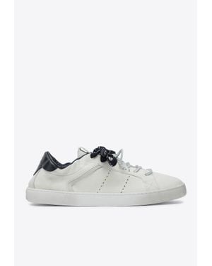 Miu Miu Leather Low-Top Sneakers With Logo - White