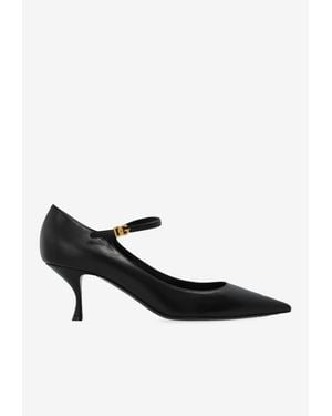 Dolce & Gabbana 60 Pointed-Toe Leather Pumps - White