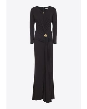 Elisabetta Franchi Draped Jersey Gown - Black