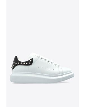 McQueen Leather Low-Top Sneakers With Studs - White
