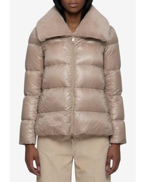Herno Zip-Up Down Jacket - Brown