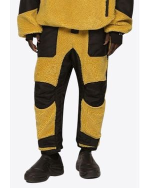 Dolce & Gabbana Tech And Shearling Track Pants - Yellow