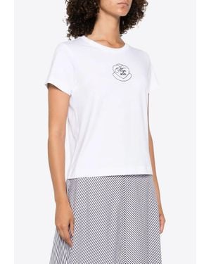 Moncler Embroidered Heart Logo T-Shirt - White