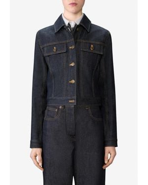 Thom Browne Shrunken Denim Jacket - Black