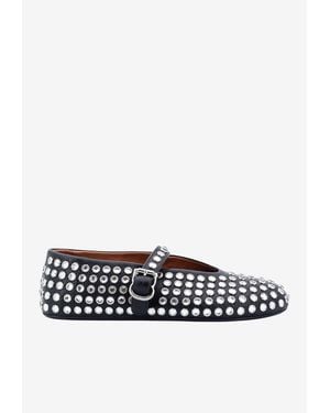 Alaïa Studded Leather Ballet Flats - White