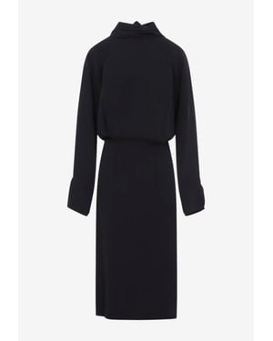 Carven Orchid Silk Midi Dress - Blue