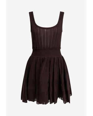 Alaïa Crinoline Knit Mini Dress - Brown
