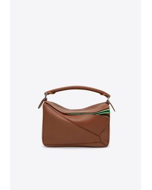 Loewe Small Puzzle Layered Shoulder Bag - White
